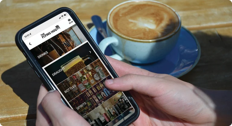 Customer browsing menu on ByTable app